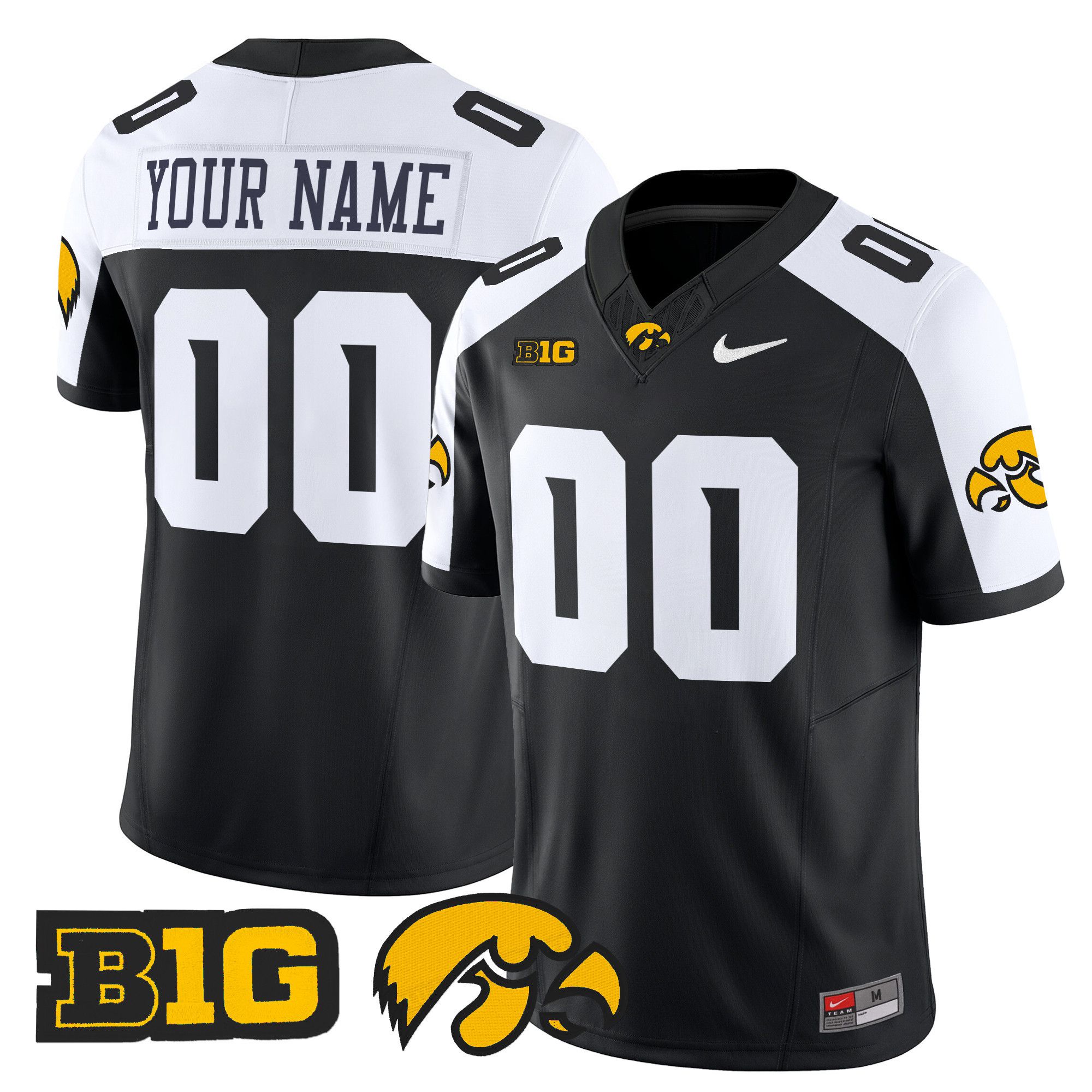 Men Iowa Hawkeyes Black Nike 2024 Vapor Limited Custom NCAA Jersey->more ncaa teams->NCAA Jersey